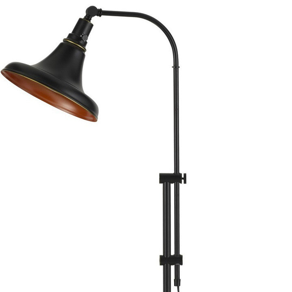 58" Bronze Metal Adjustable Floor Lamp With Bronze Metal Dome Shade - Lighting