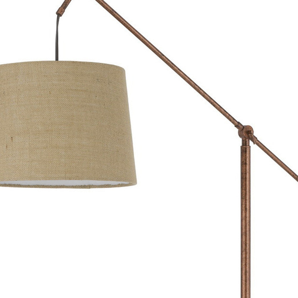 68" Rusted Adjustable Traditional Shaped Floor Lamp With Rust Drum Shade - Lighting