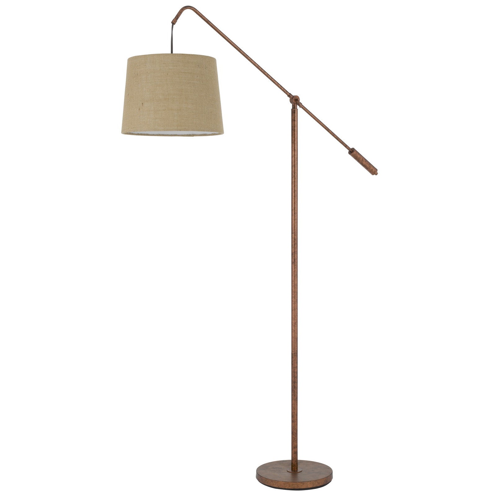 68" Rusted Adjustable Traditional Shaped Floor Lamp With Rust Drum Shade - Lighting