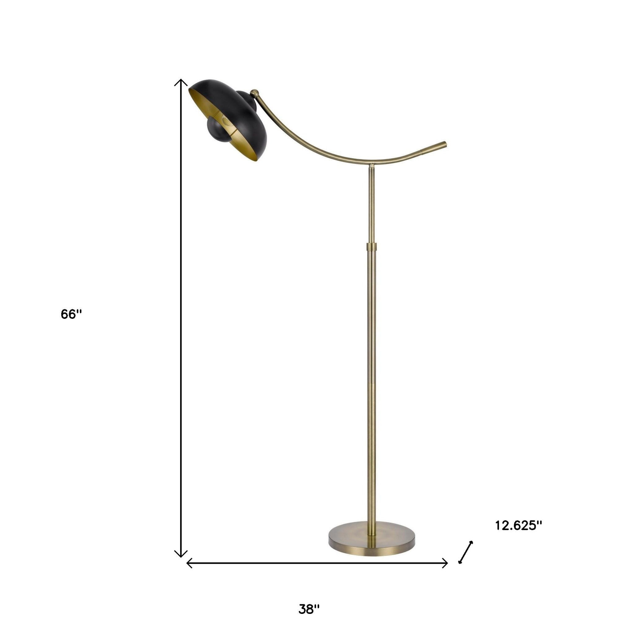 66" Bronze Adjustable Arc Floor Lamp With Bronze Dome Shade - Lighting