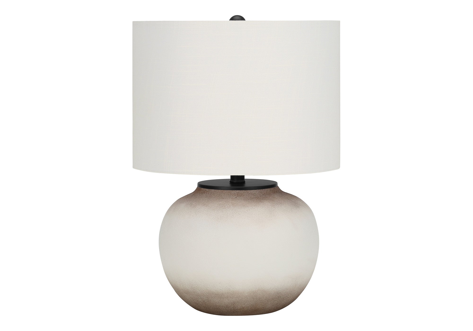 21" Cream Ceramic Round Table Lamp With Cream Drum Shade - Lighting