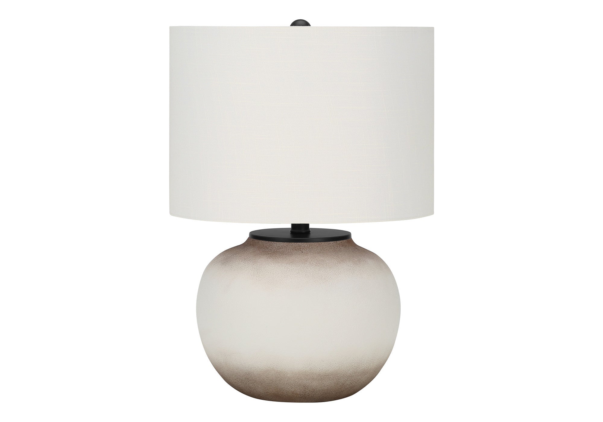21" Cream Ceramic Round Table Lamp With Cream Drum Shade - Lighting
