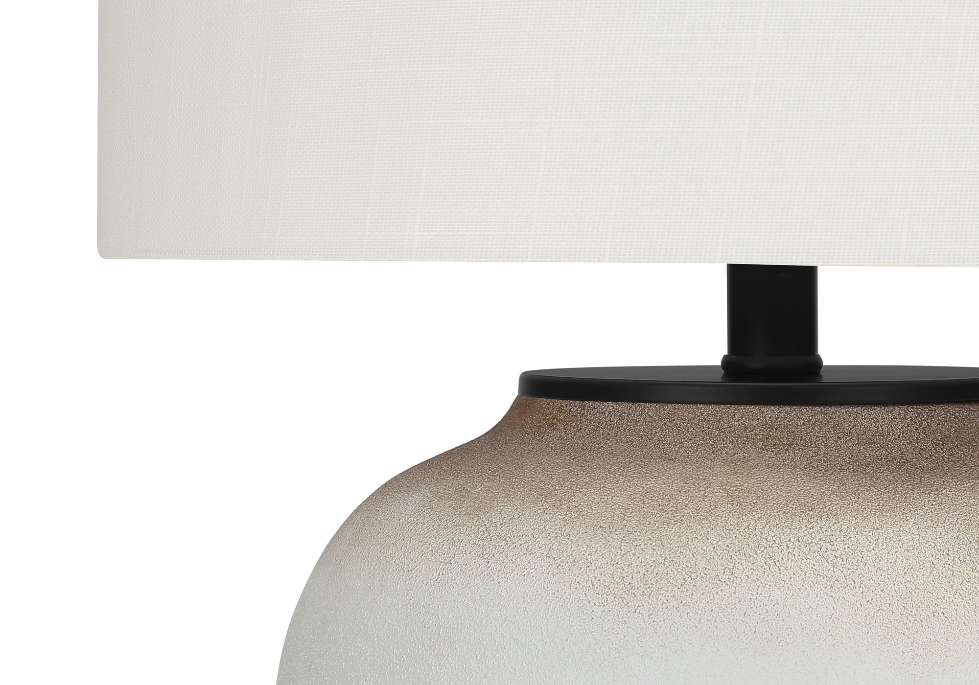 21" Cream Ceramic Round Table Lamp With Cream Drum Shade - Lighting