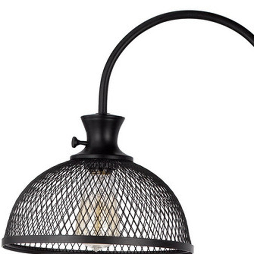 61" Black Adjustable Traditional Shaped Floor Lamp With Bronze Dome Shade - Lighting