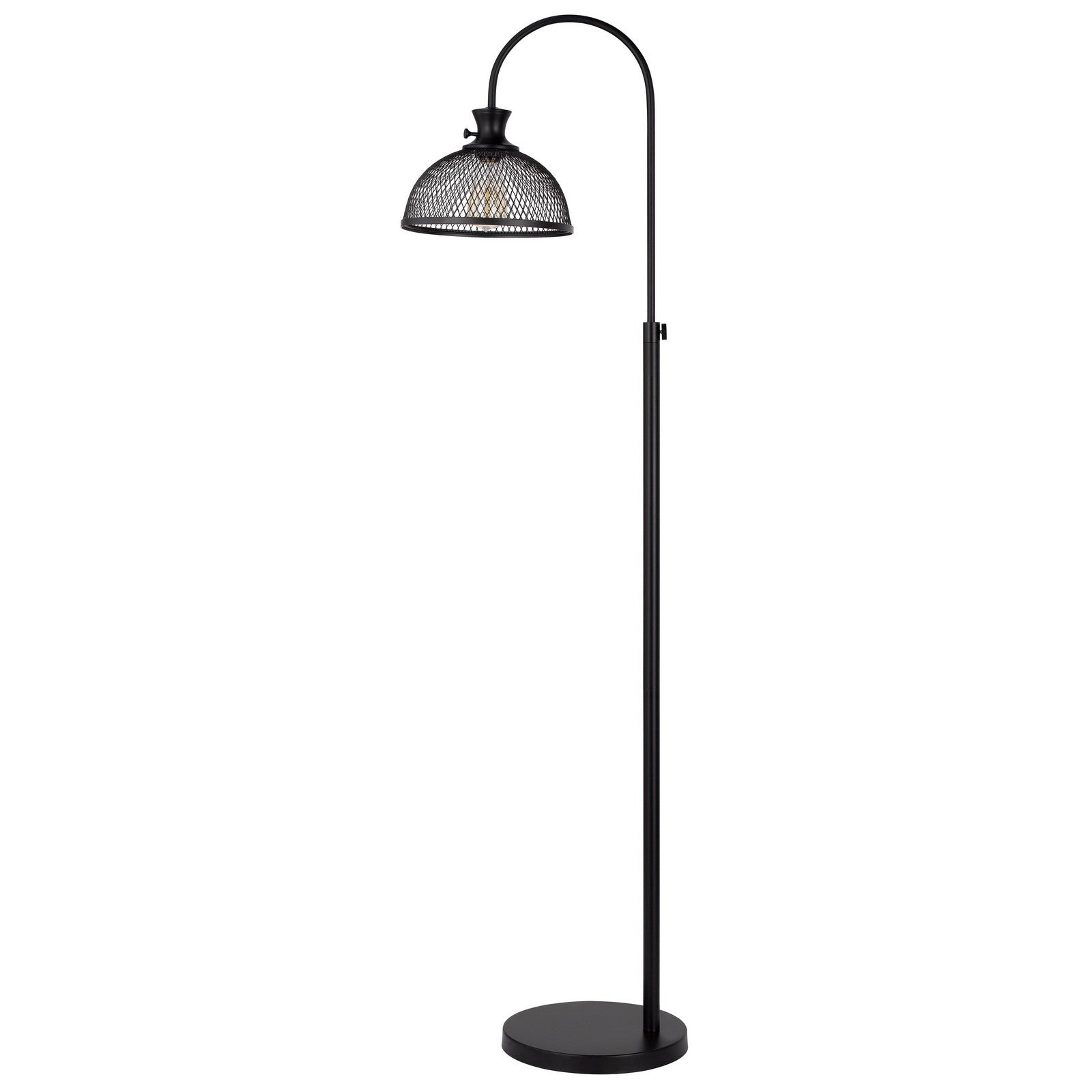 61" Black Adjustable Traditional Shaped Floor Lamp With Bronze Dome Shade - Lighting