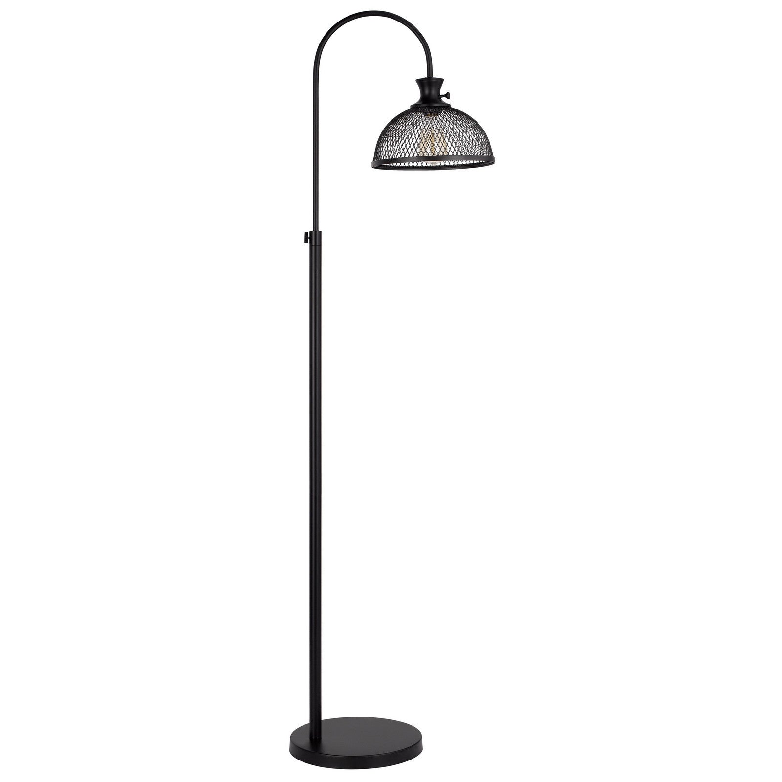 61" Black Adjustable Traditional Shaped Floor Lamp With Bronze Dome Shade - Lighting