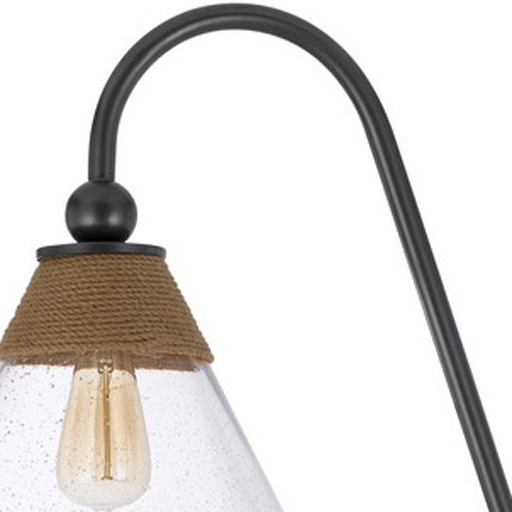 71" Brown Traditional Shaped Floor Lamp With Clear Transparent Glass Empire Shade - Lighting