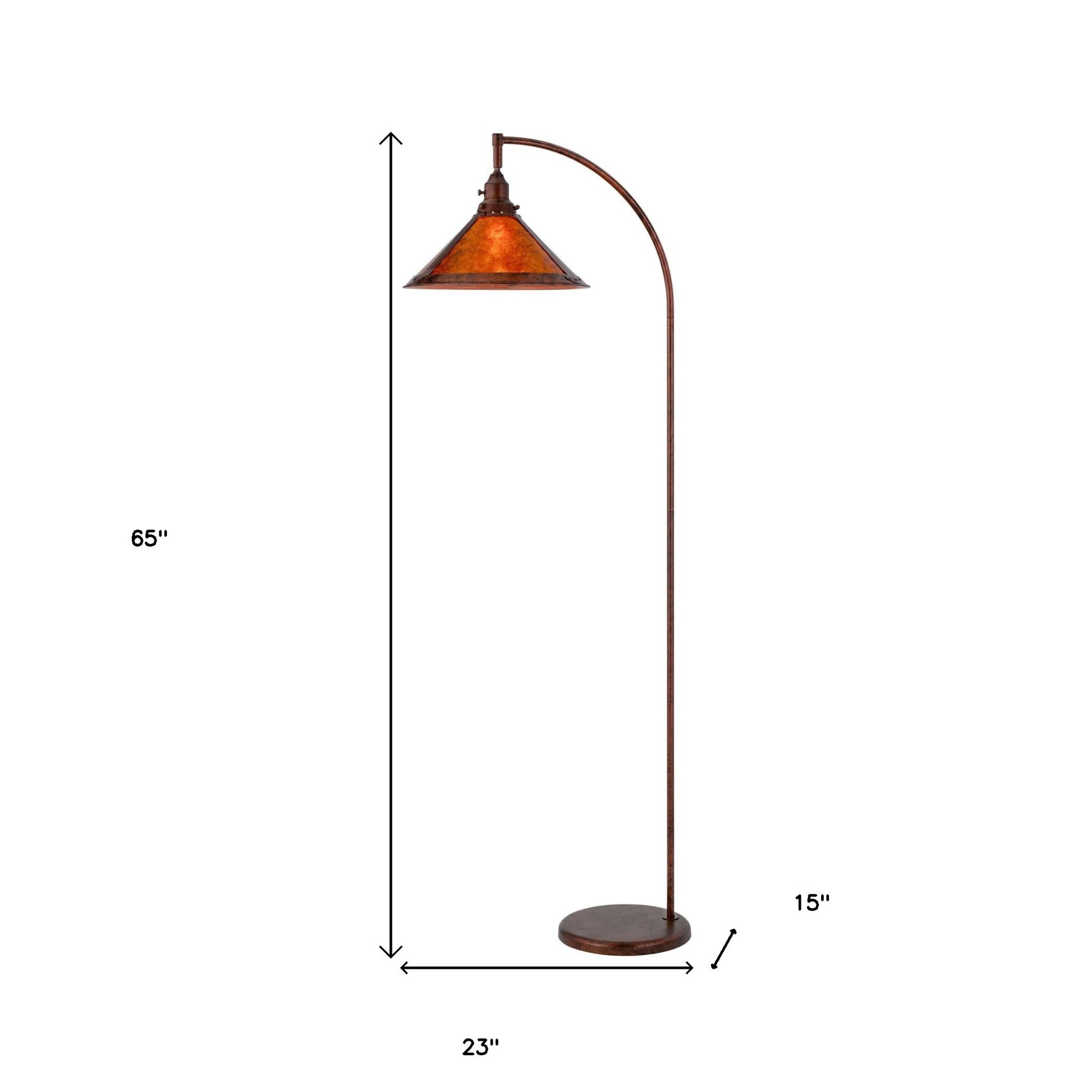 65" Rusted Traditional Shaped Floor Lamp With Rust Empire Shade - Lighting