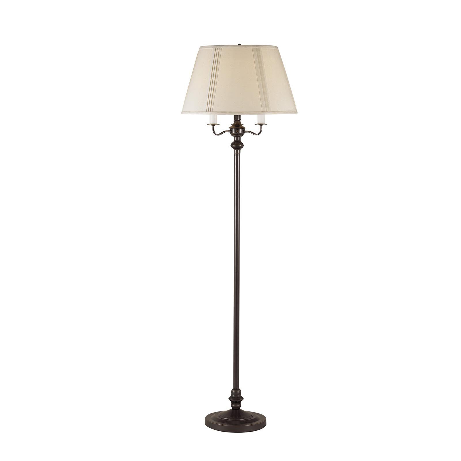 60" Bronze Metal Four Light Floor Lamp With Beige Fabric Square Shade - Lighting