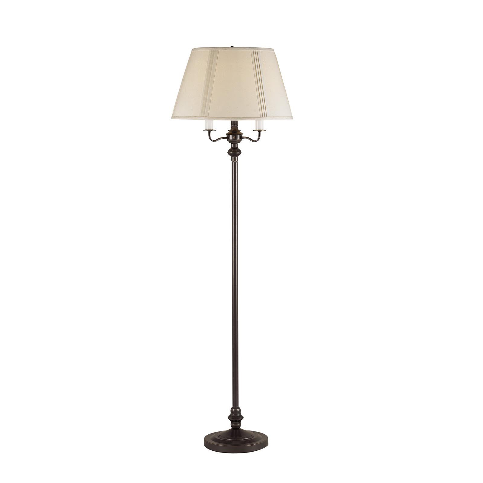 60" Bronze Metal Four Light Floor Lamp With Beige Fabric Square Shade - Lighting