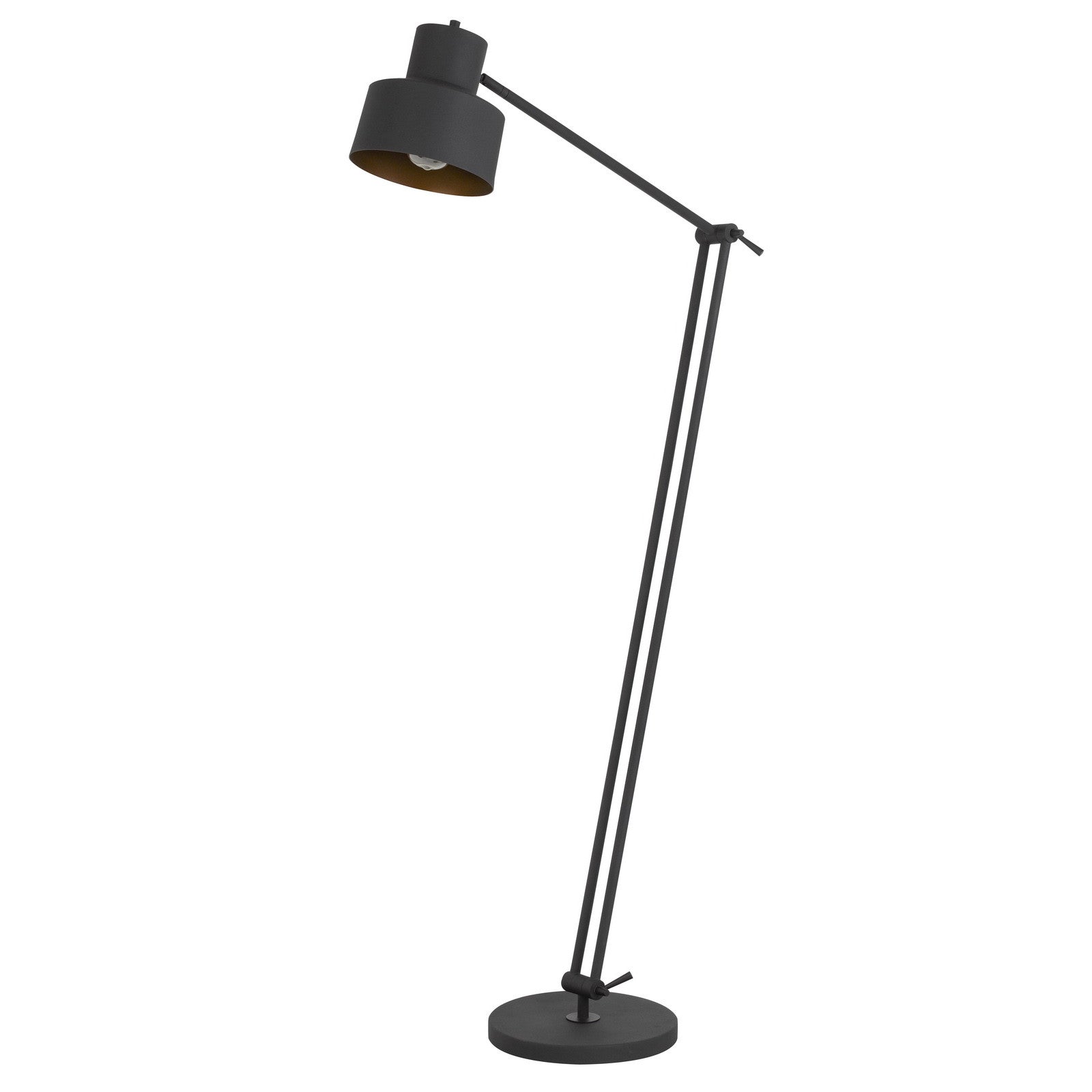 65" Black Adjustable Traditional Shaped Floor Lamp With Black Dome Shade - Lighting