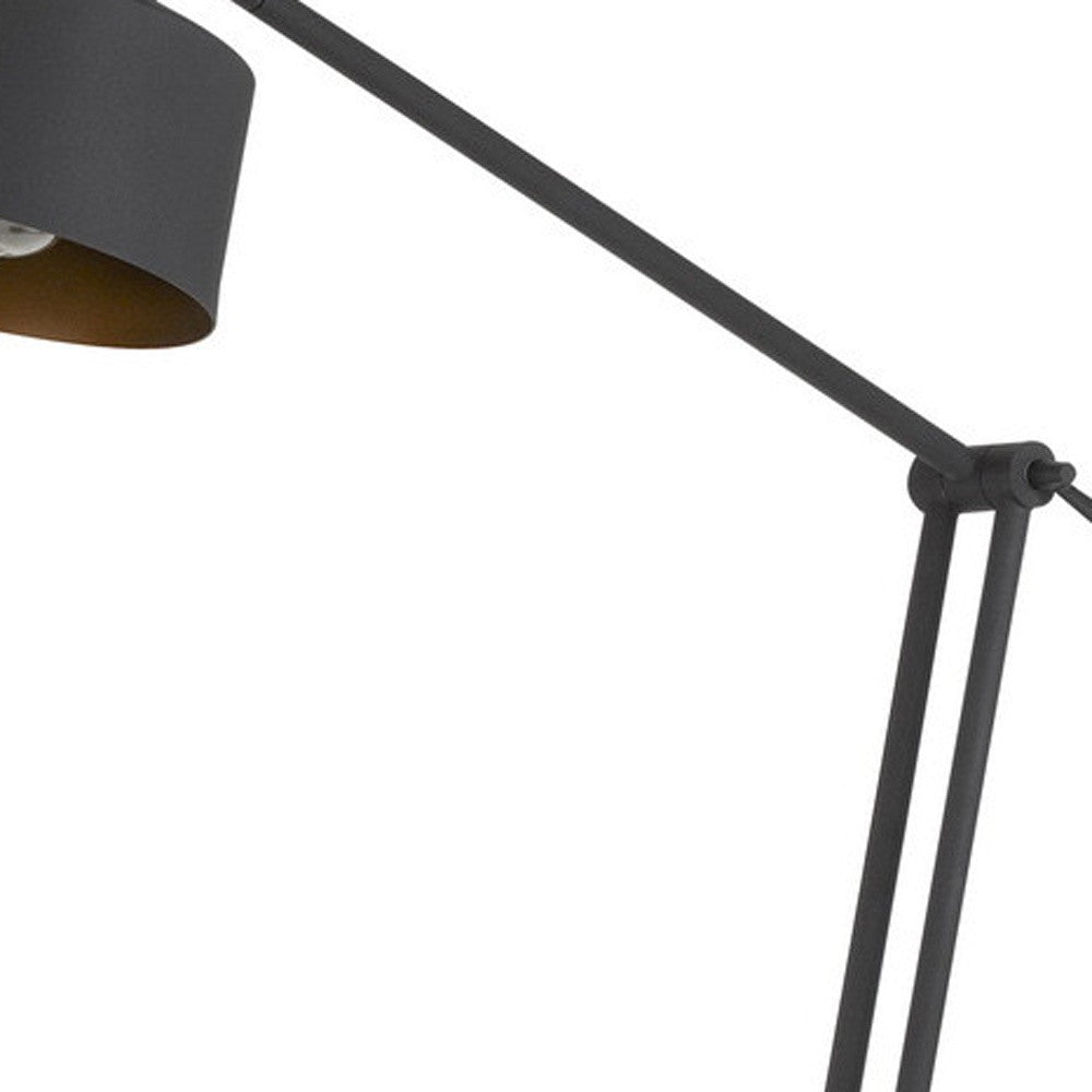 65" Black Adjustable Traditional Shaped Floor Lamp With Black Dome Shade - Lighting