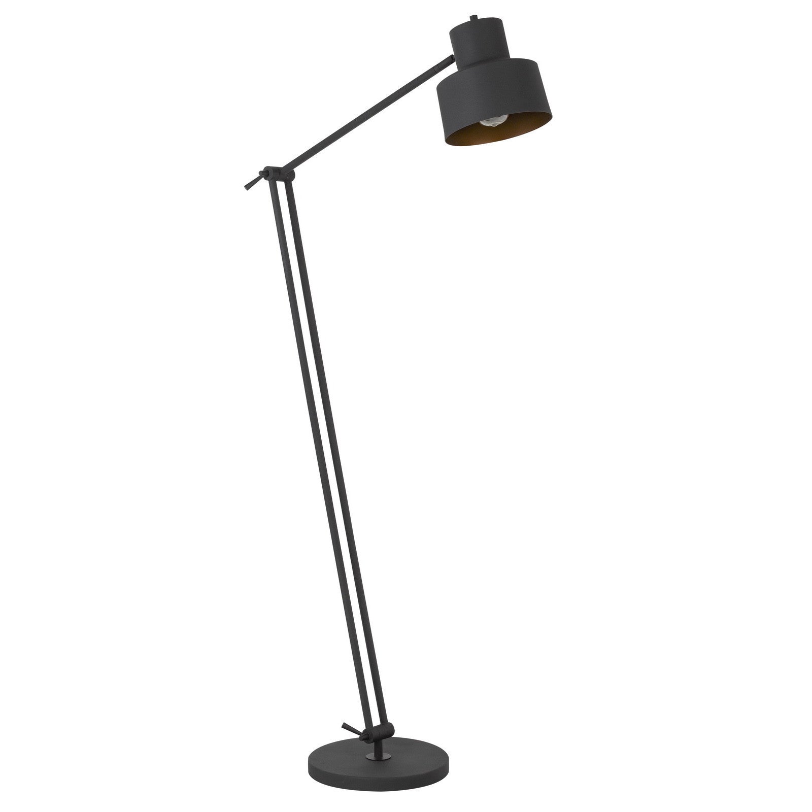 65" Black Adjustable Traditional Shaped Floor Lamp With Black Dome Shade - Lighting