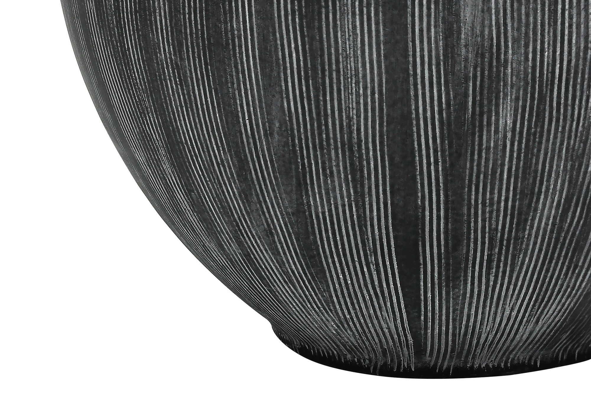 23" Black Ceramic Round Table Lamp With Black Drum Shade - Lighting