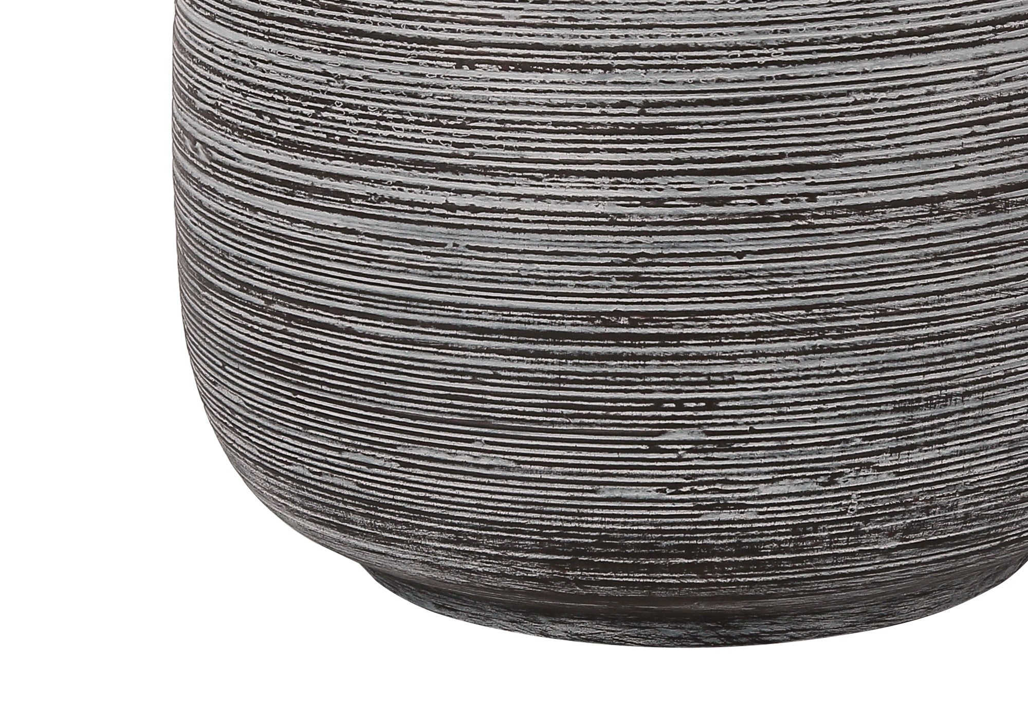 19" Gray Ceramic Round Table Lamp With Ivory Drum Shade - Lighting