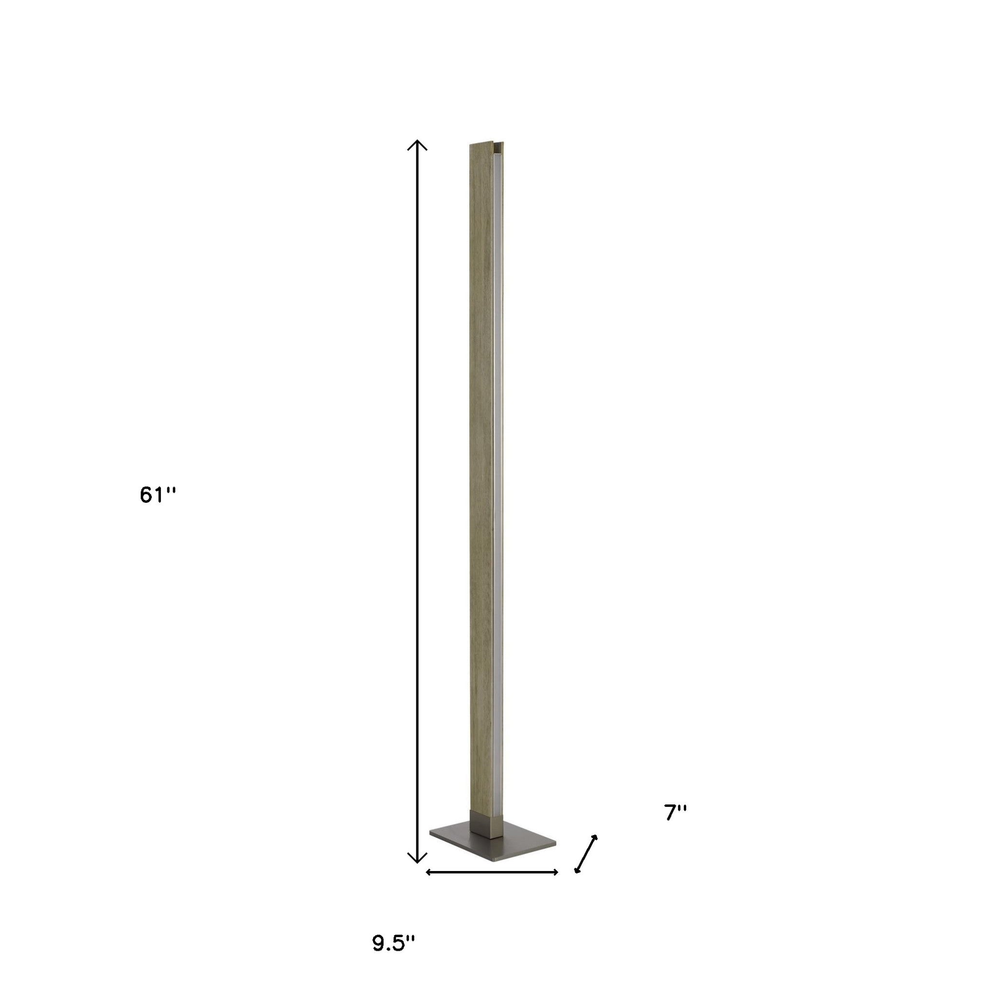 61" Brown Led Traditional Shaped Floor Lamp - Lighting