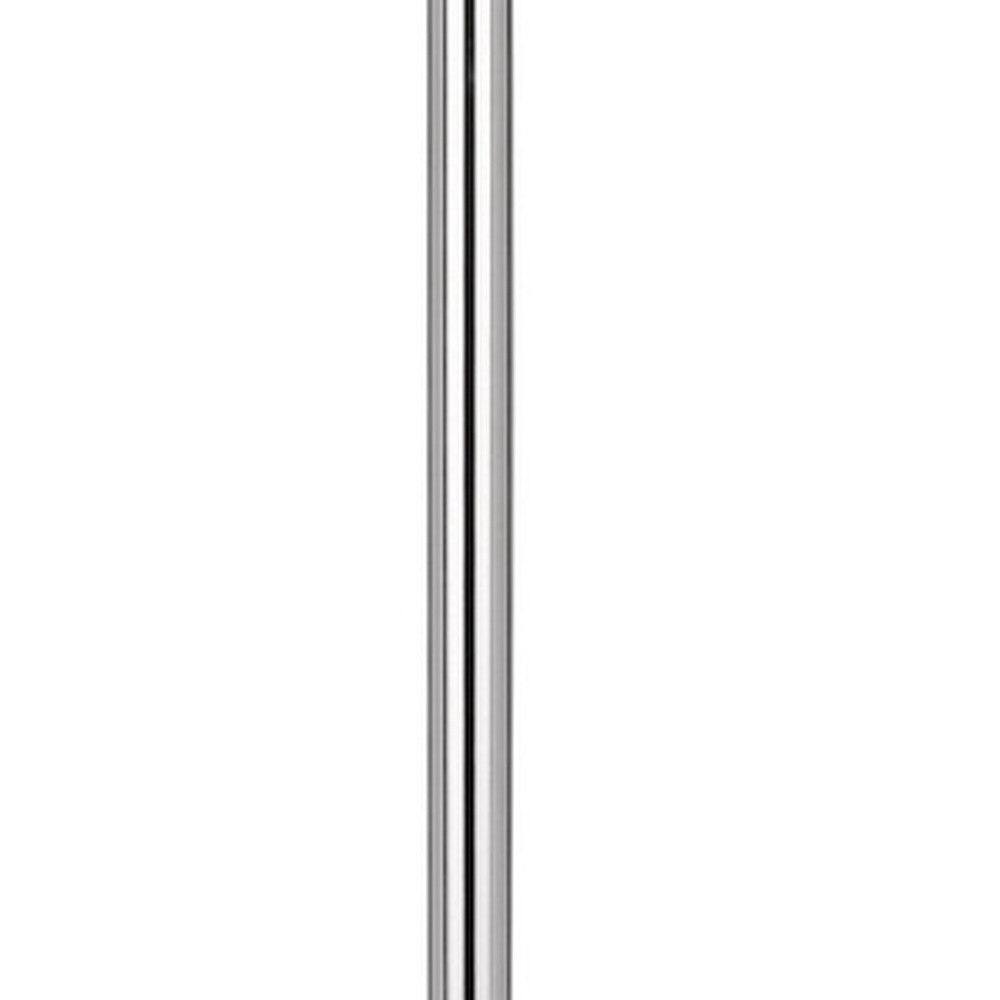 61" Chrome Tray Table Floor Lamp With White Square Shade - Lighting