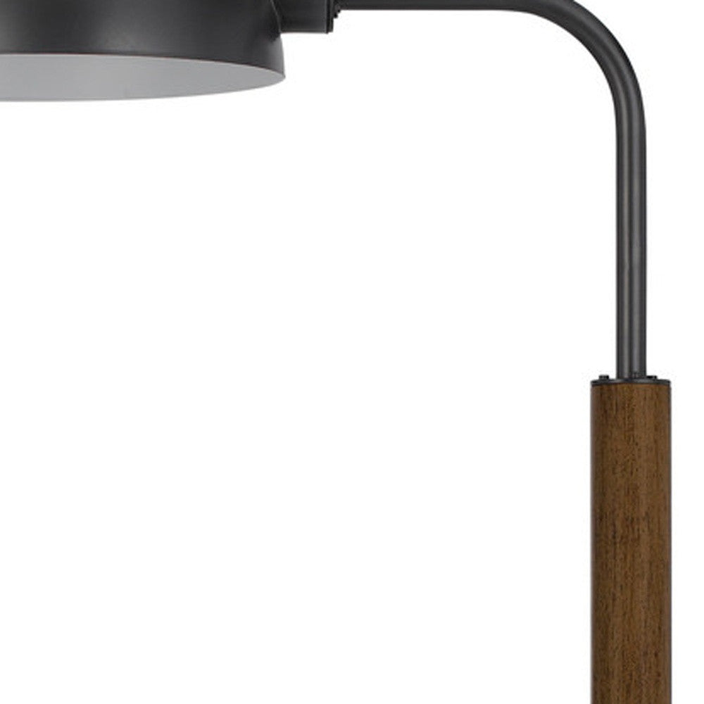 63" Brown Tray Table Floor Lamp With Bronze Transparent Glass Dome Shade - Lighting