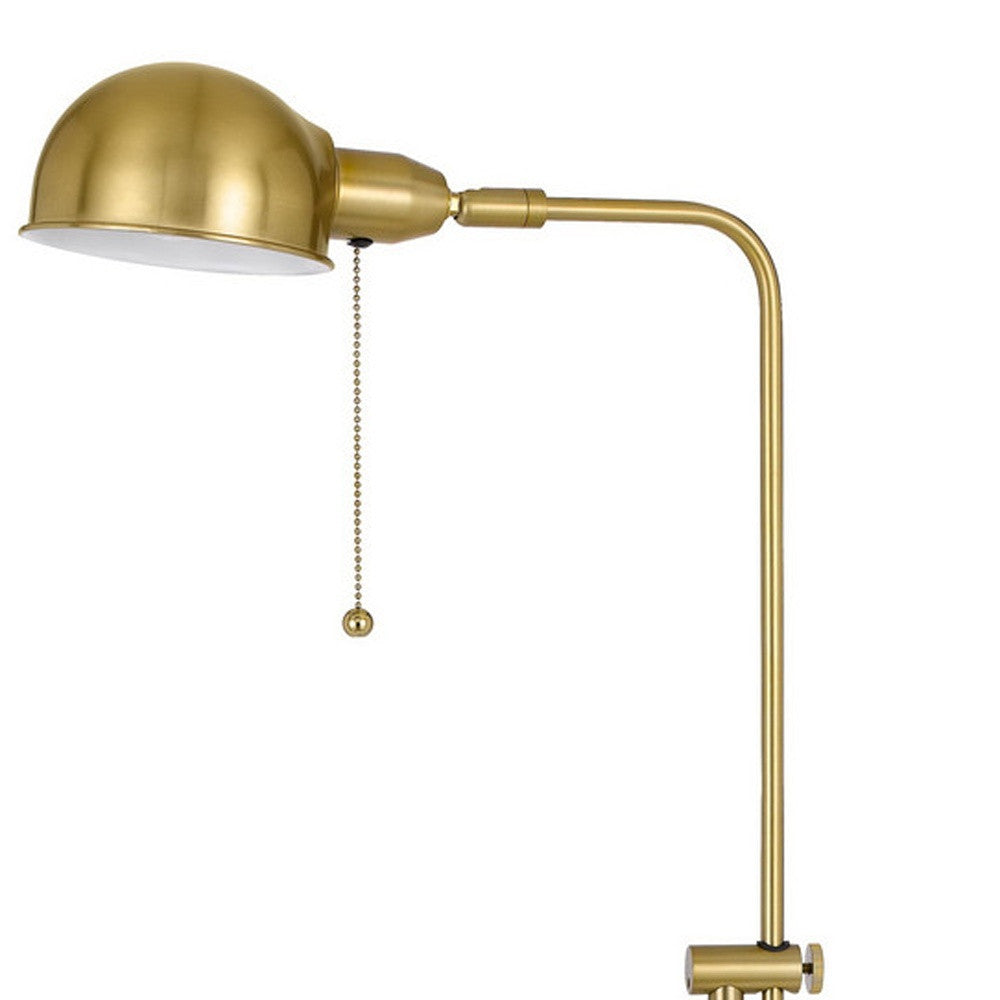 58" Brass Adjustable Floor Lamp With Bronze Dome Shade - Lighting