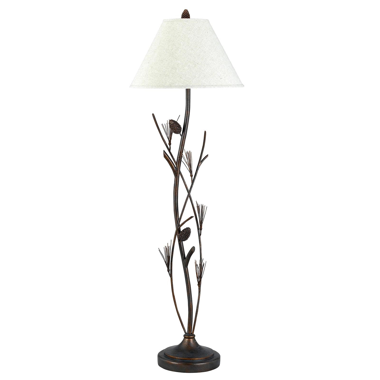 60" Rust Metal Floor Lamp With Brown Fabric Empire Shade - Lighting