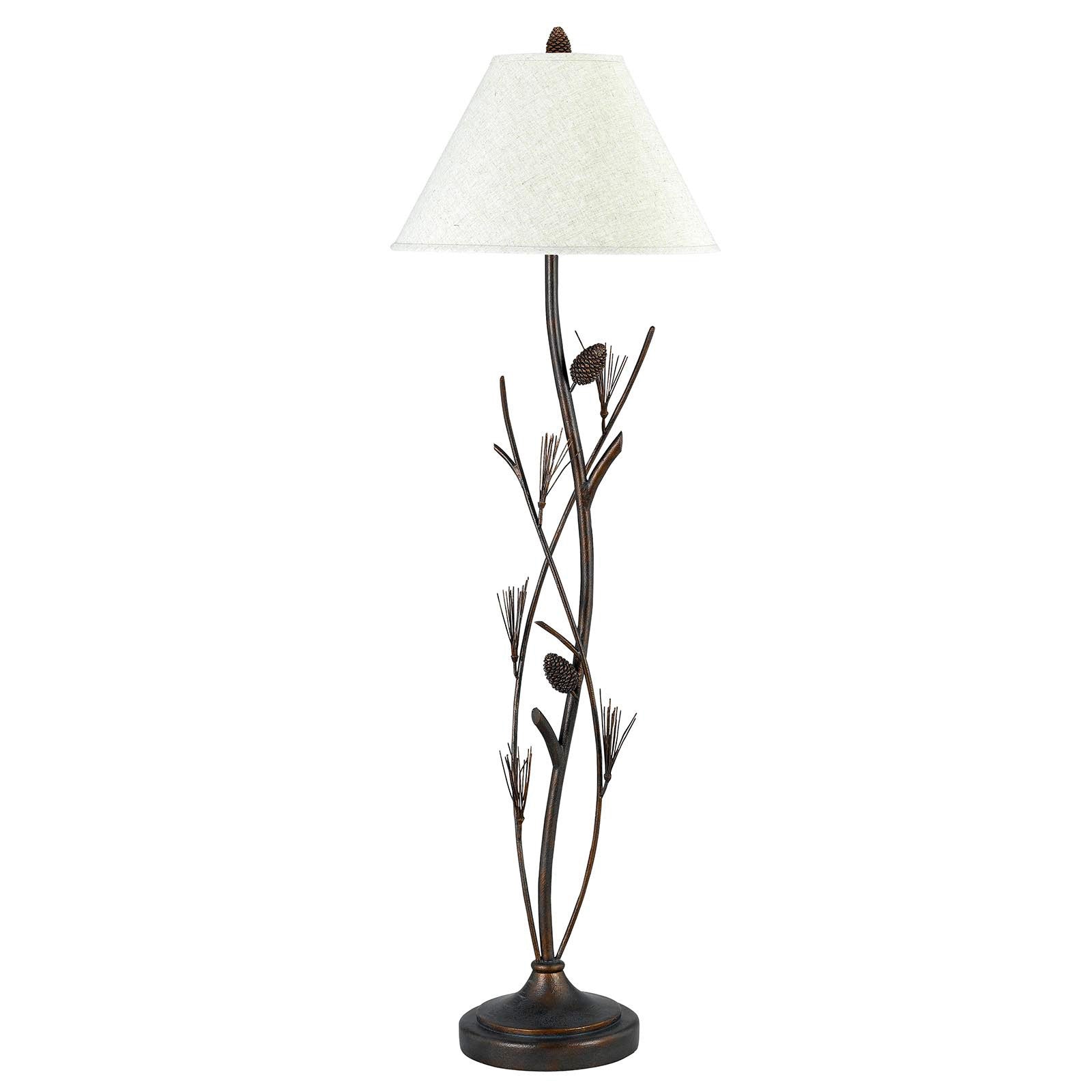 60" Rust Metal Floor Lamp With Brown Fabric Empire Shade - Lighting