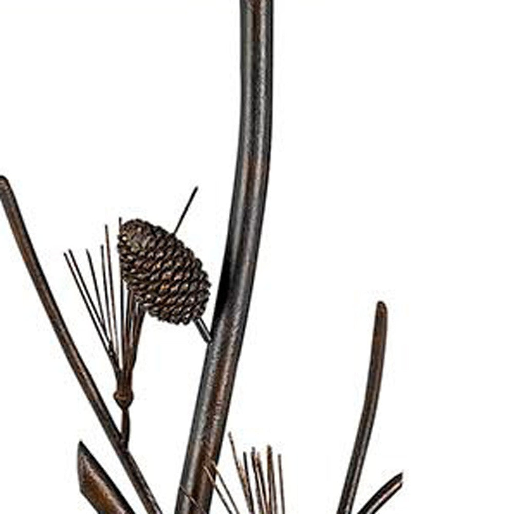 60" Rust Metal Floor Lamp With Brown Fabric Empire Shade - Lighting