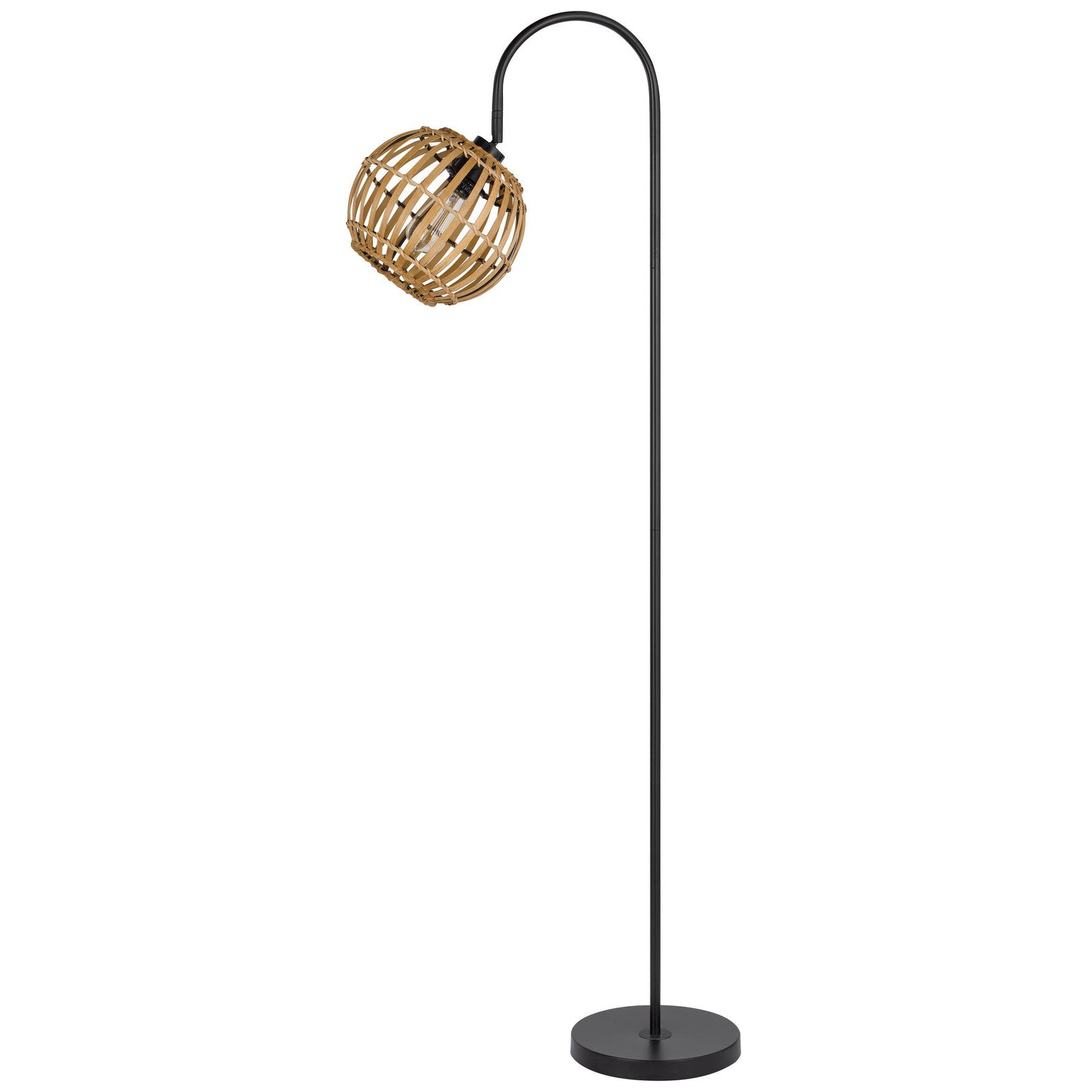 63" Black Traditional Shaped Floor Lamp With Brown Globe Shade - Lighting
