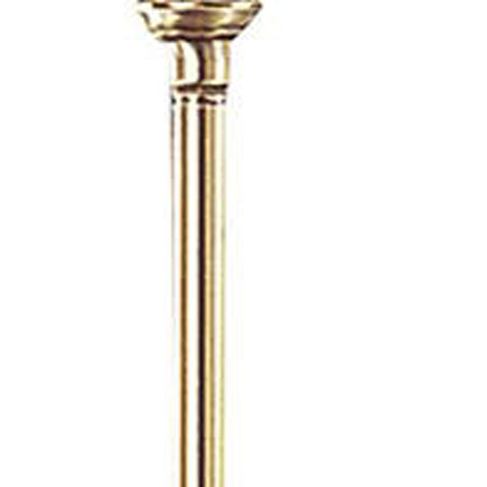 Brass curtain rod, polished finish, traditional style, suitable for heavy drapes, elegant home decor accent.