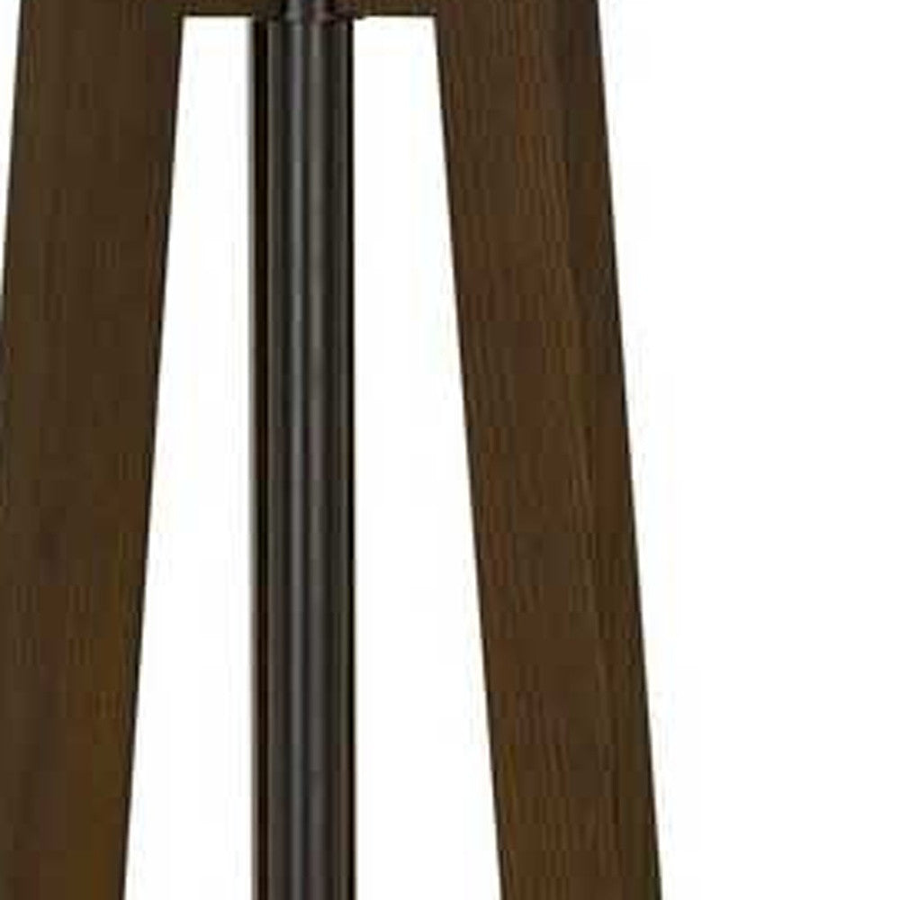 65" Brown Tripod Floor Lamp With White Rectangular Shade - Lighting