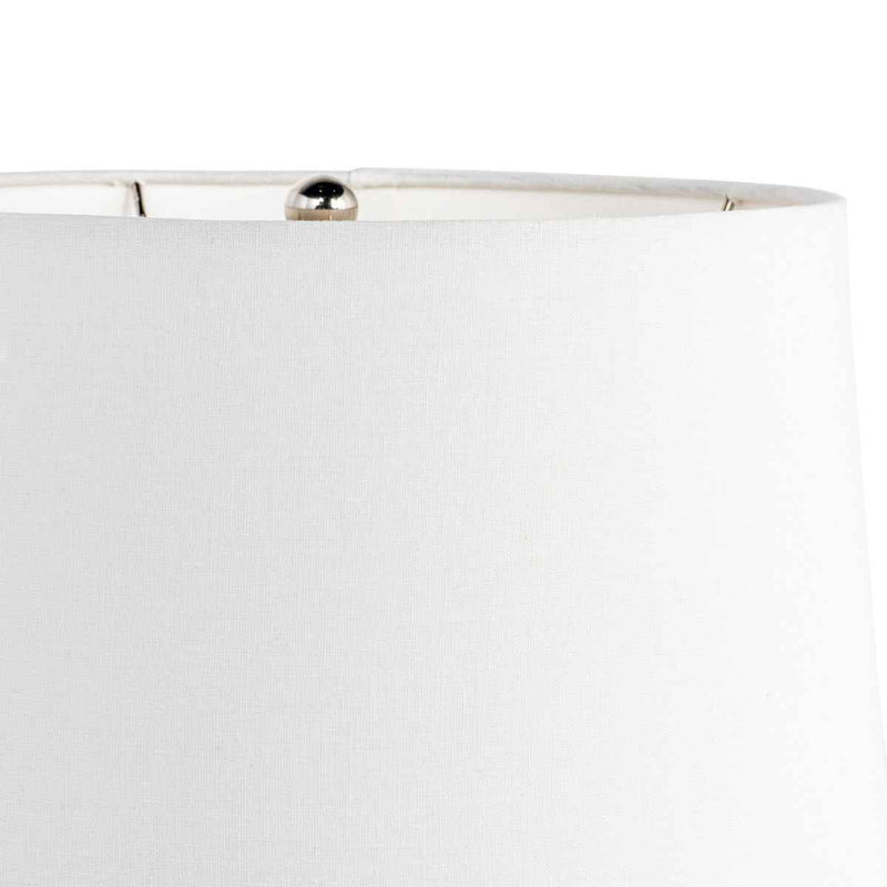 22" White and Gold Mercury Glass Table Lamp With White Cone Shade