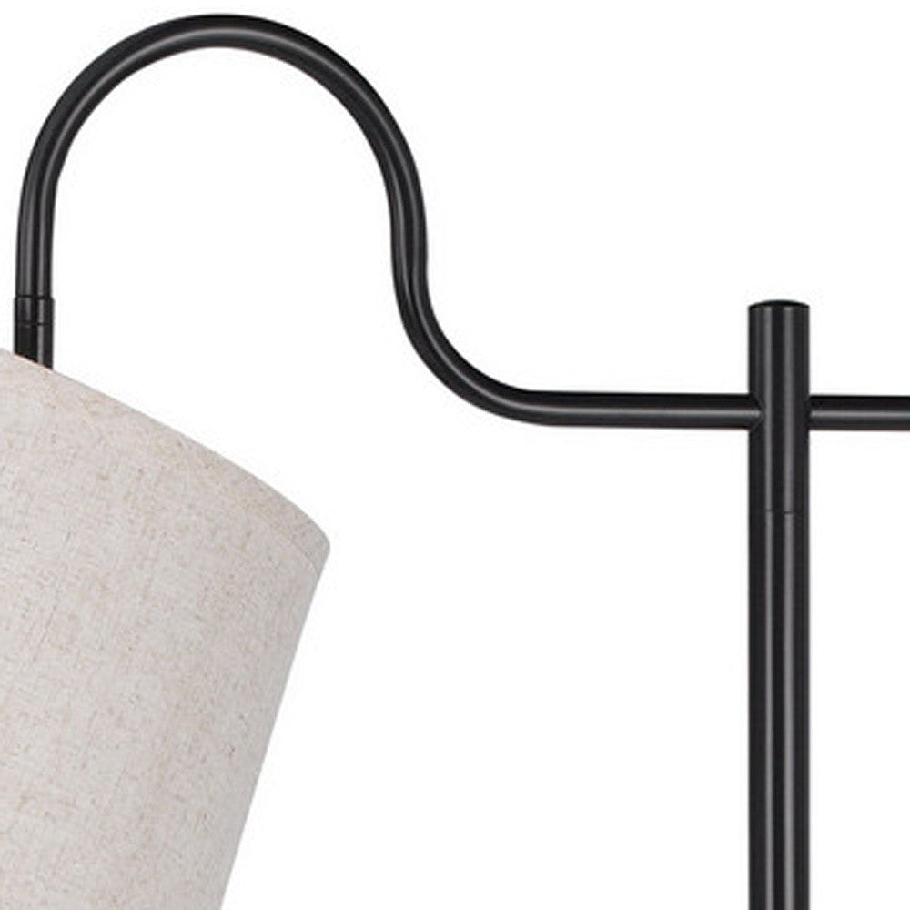 63" Bronze Adjustable Traditional Shaped Floor Lamp With Gray Square Shade - Lighting