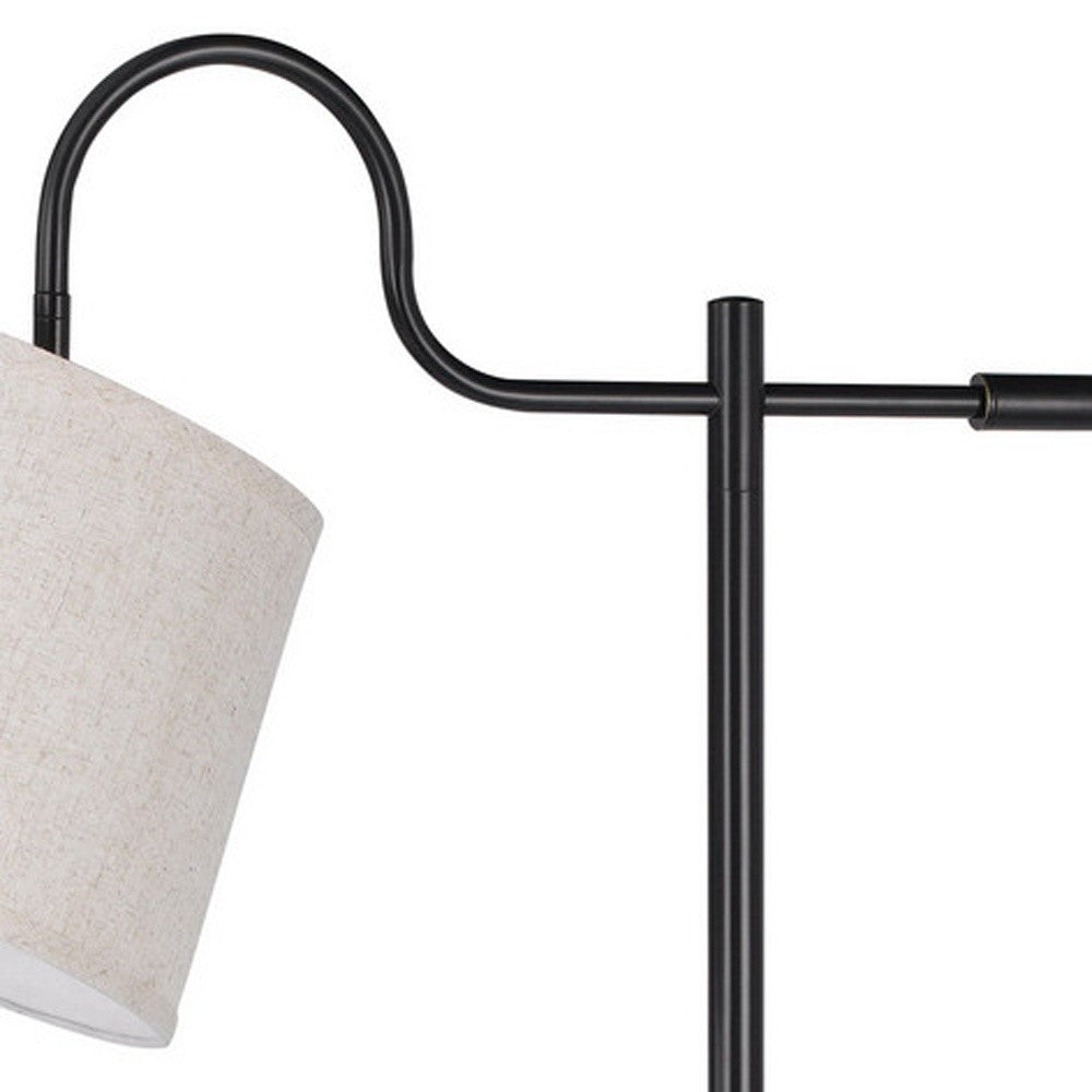 63" Bronze Adjustable Traditional Shaped Floor Lamp With Gray Square Shade - Lighting