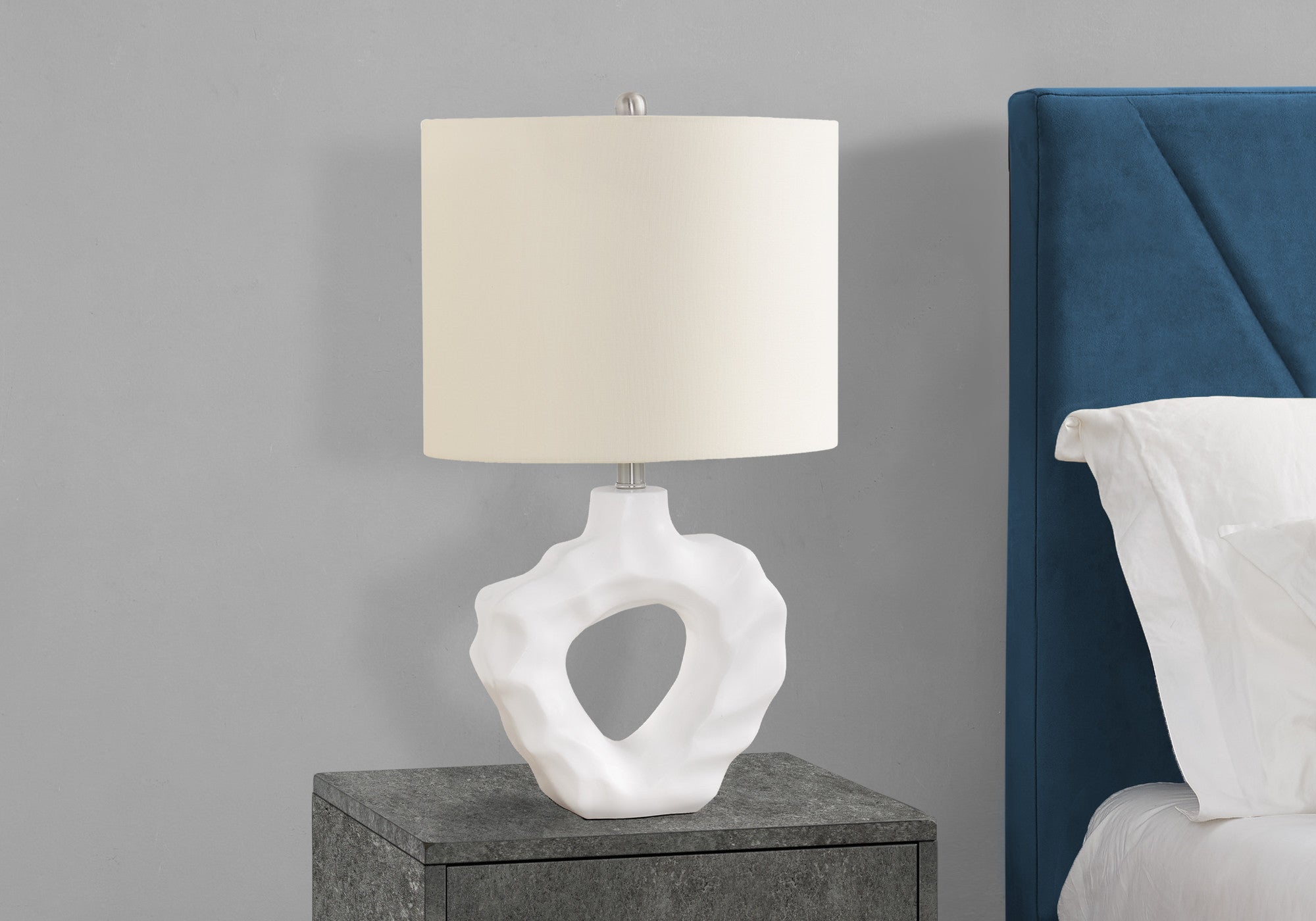 25" Cream Novelty Table Lamp With Cream Drum Shade - Lighting