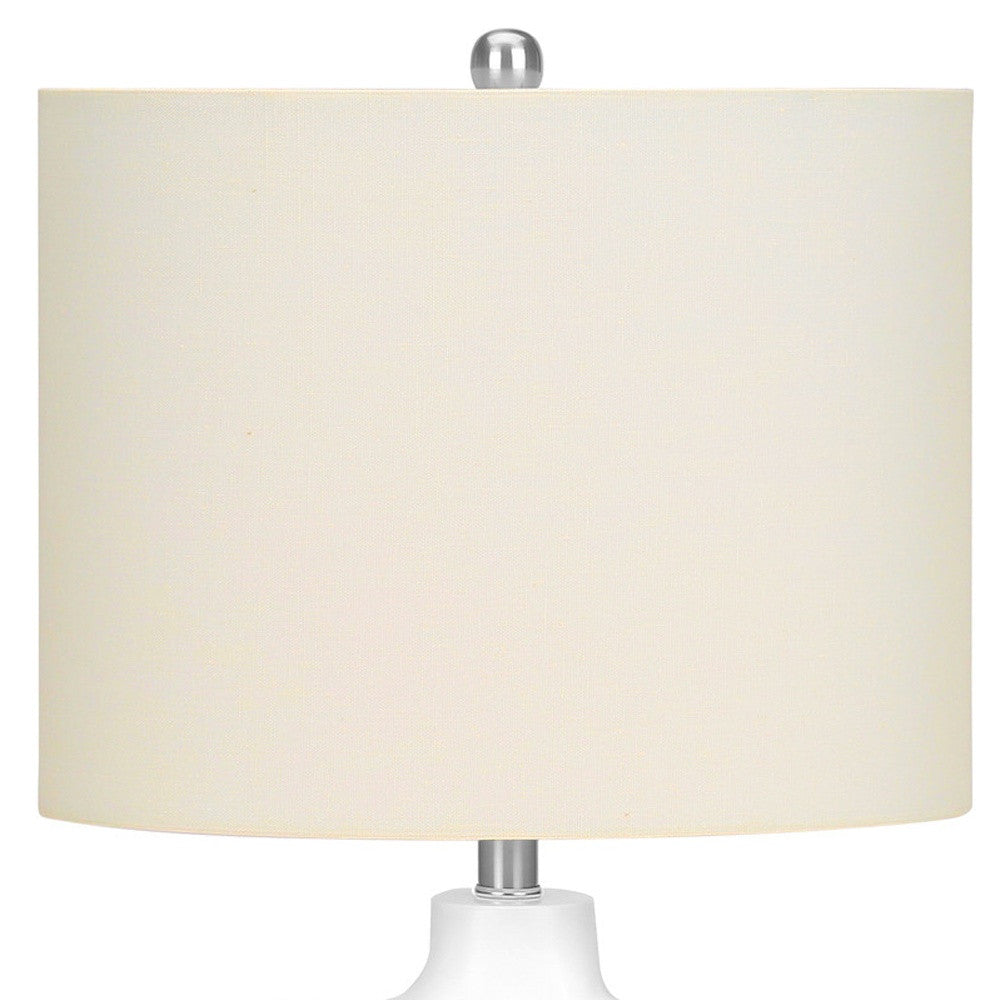 25" Cream Novelty Table Lamp With Cream Drum Shade - Lighting
