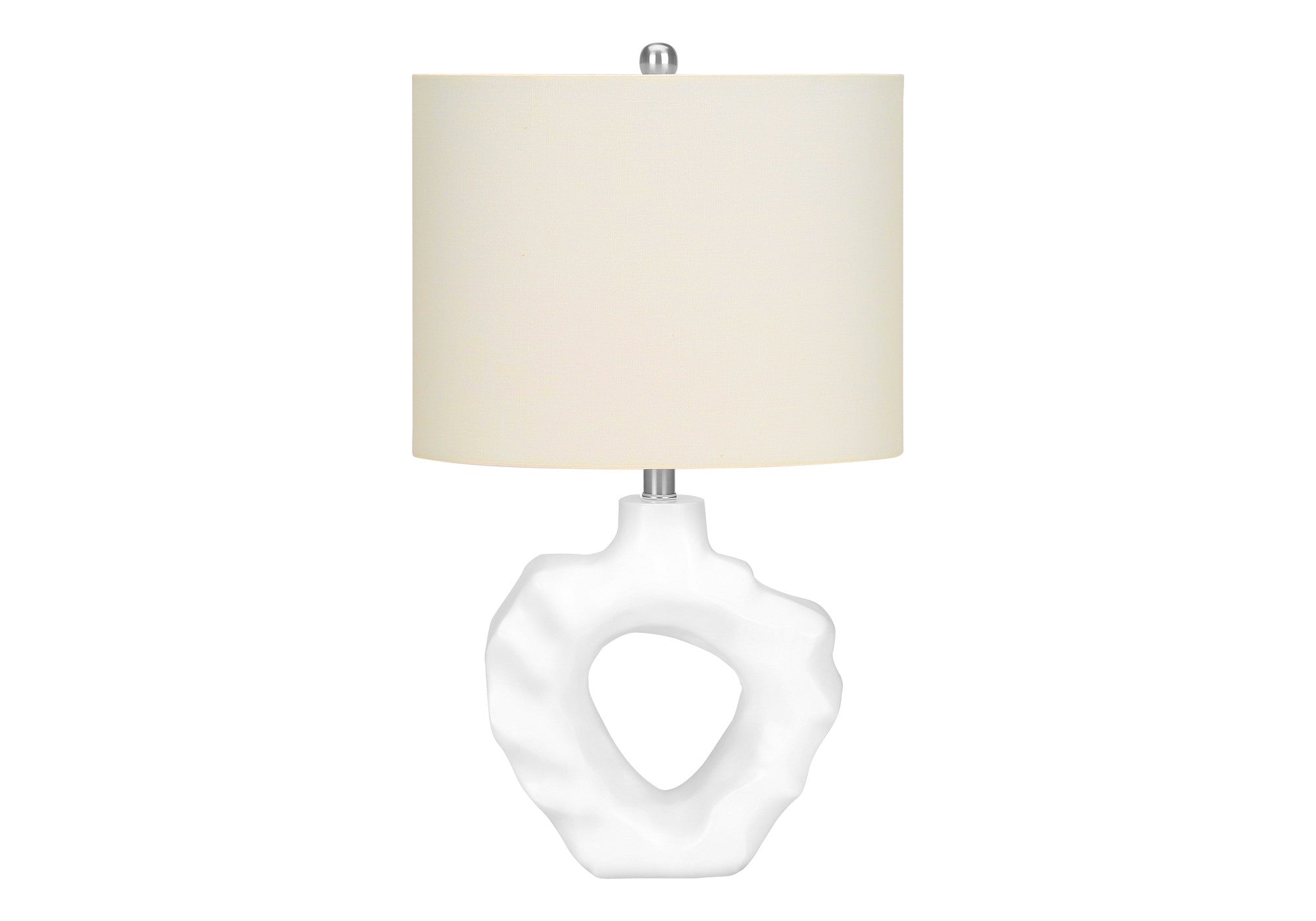 25" Cream Novelty Table Lamp With Cream Drum Shade - Lighting