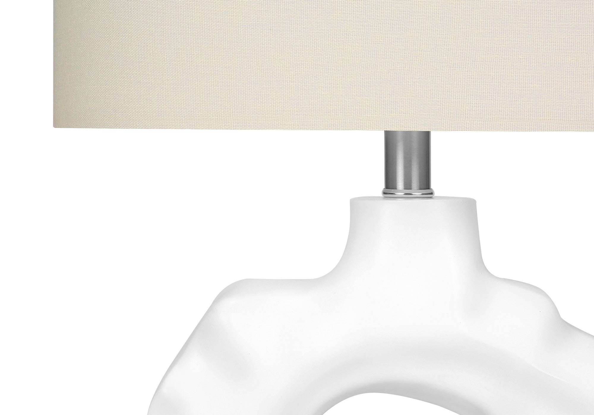 25" Cream Novelty Table Lamp With Cream Drum Shade - Lighting
