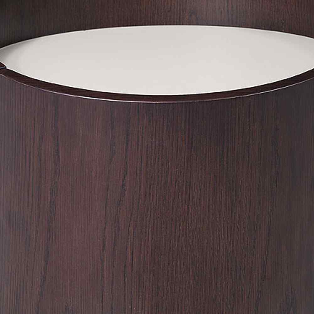 17" Dark Brown Solid Wood Round End Table - Living Room