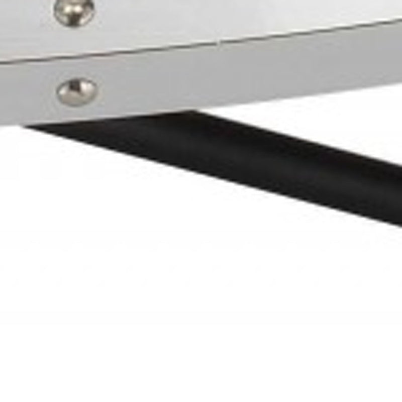 46" Gray and Black Wood and Iron Oval Coffee Table - Living Room