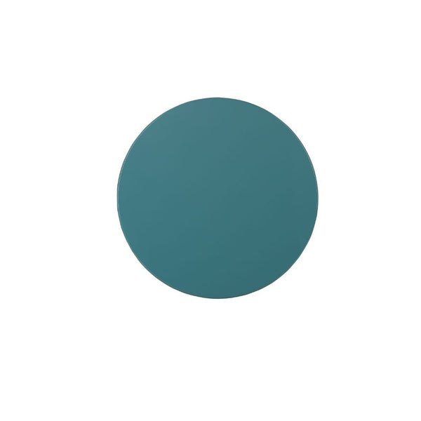 24" Teal Blue Solid Wood Round End Table With Shelf - Living Room
