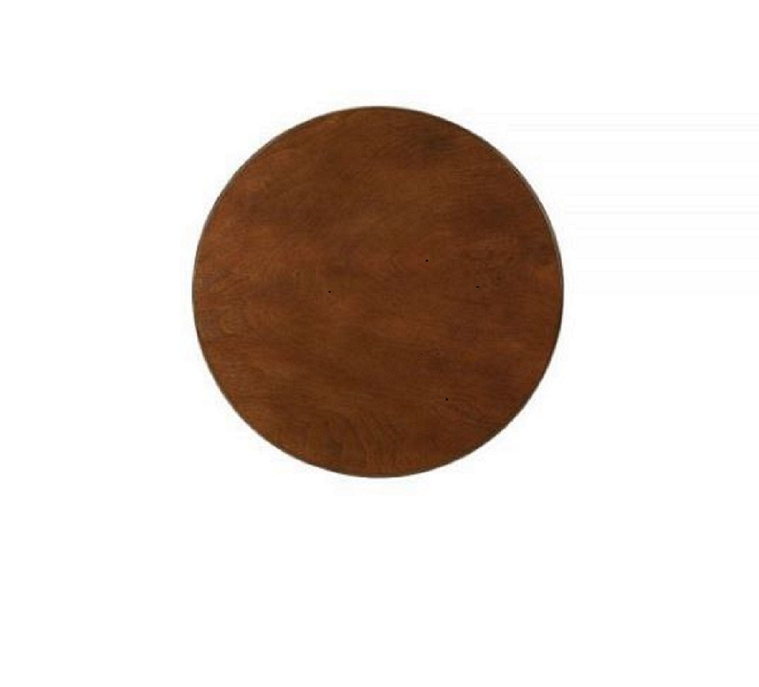 24" Brown Solid Wood Round End Table With Shelf - Living Room
