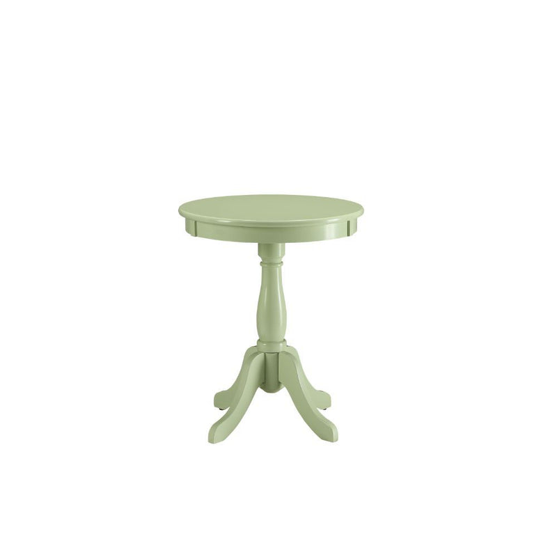 Light Green Solid Wooden Pedestal Side Table - Living Room