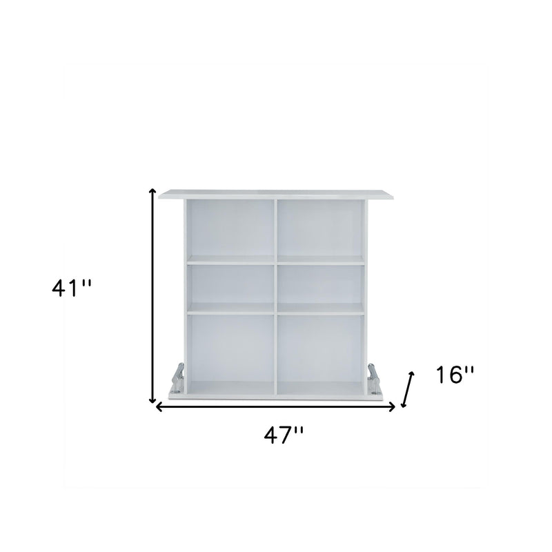 47" White Wood Rectangular Bar Table - Living Room