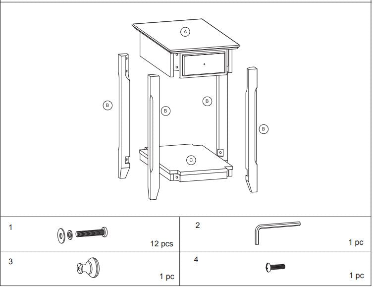 23" Brown Solid Wood End Table - Living Room