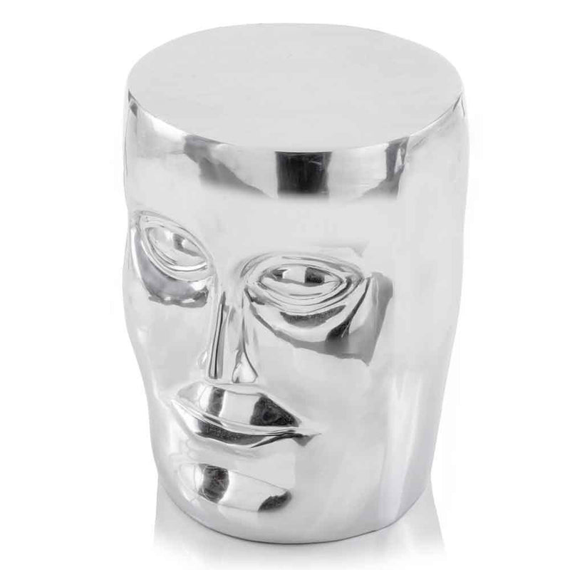 18" Silver Aluminum Faces Round End Table - Living Room