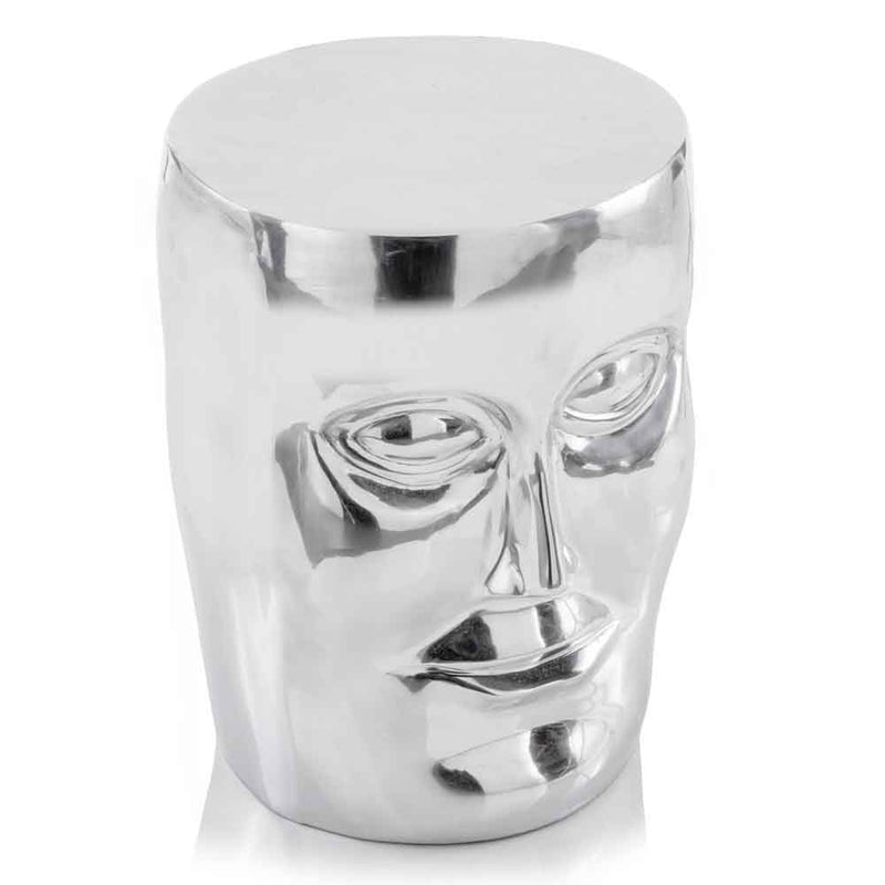 18" Silver Aluminum Faces Round End Table - Living Room