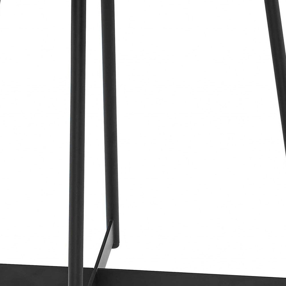 22" Brown and Black Wood and Steel Round Cross Legs End Table - Living Room
