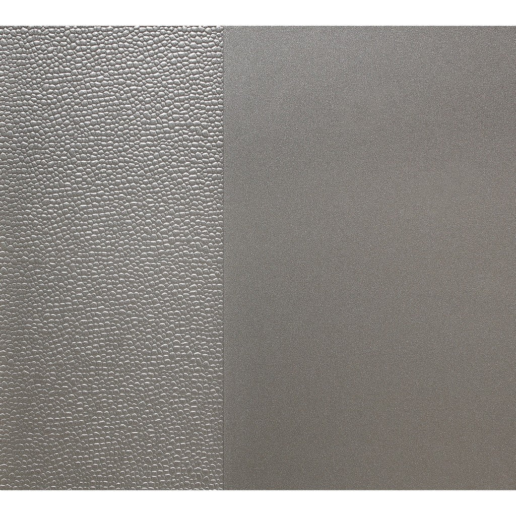 54" Champagne and Clear Upholstered Faux Leather Bench - Living Room