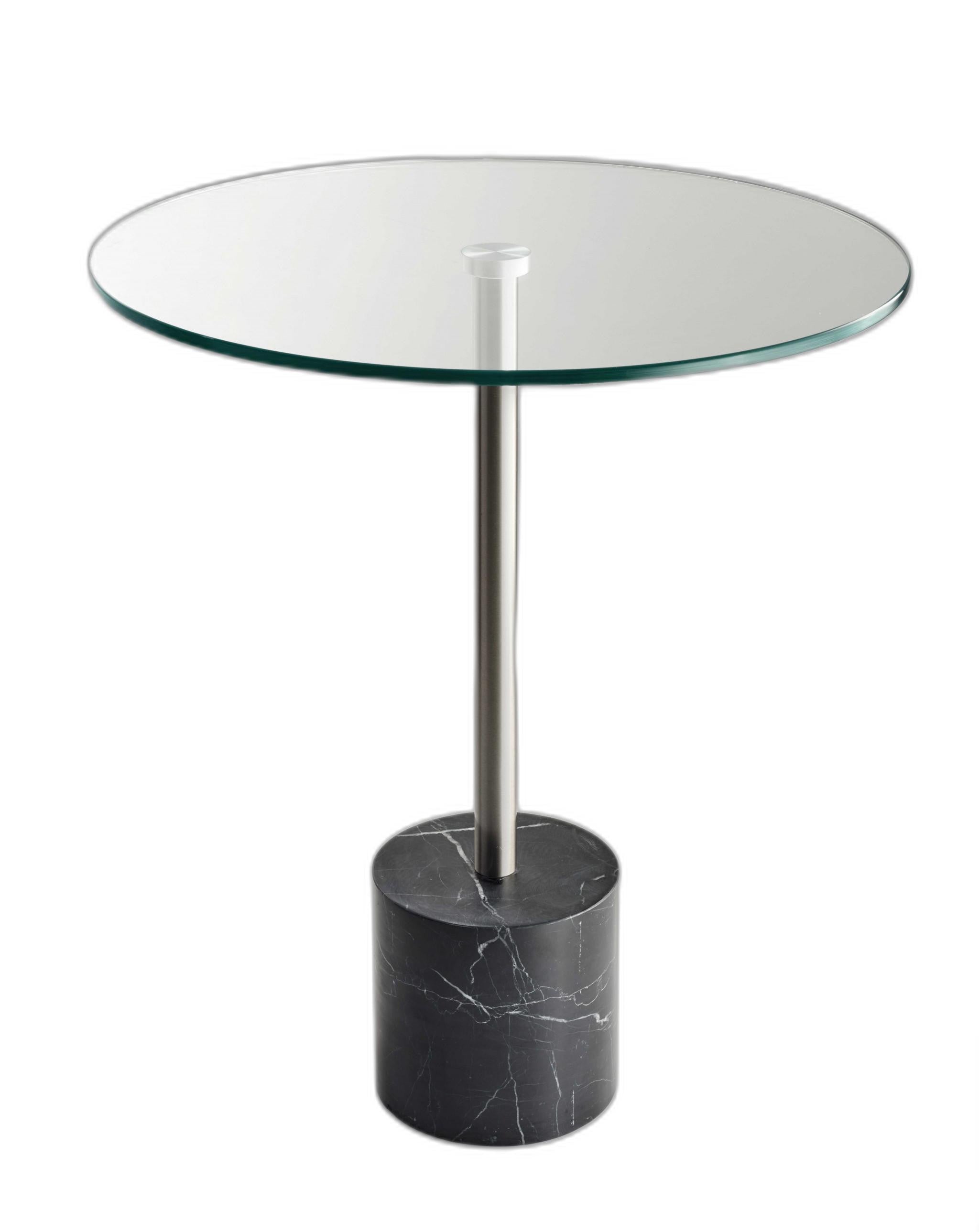 21" Silver And Clear Glass Round End Table - Living Room