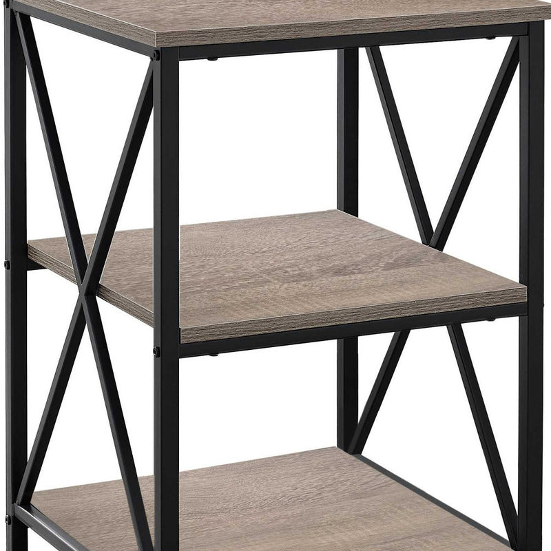 26" Rectangular Dark Taupe Black Metal Accent Table - Living Room