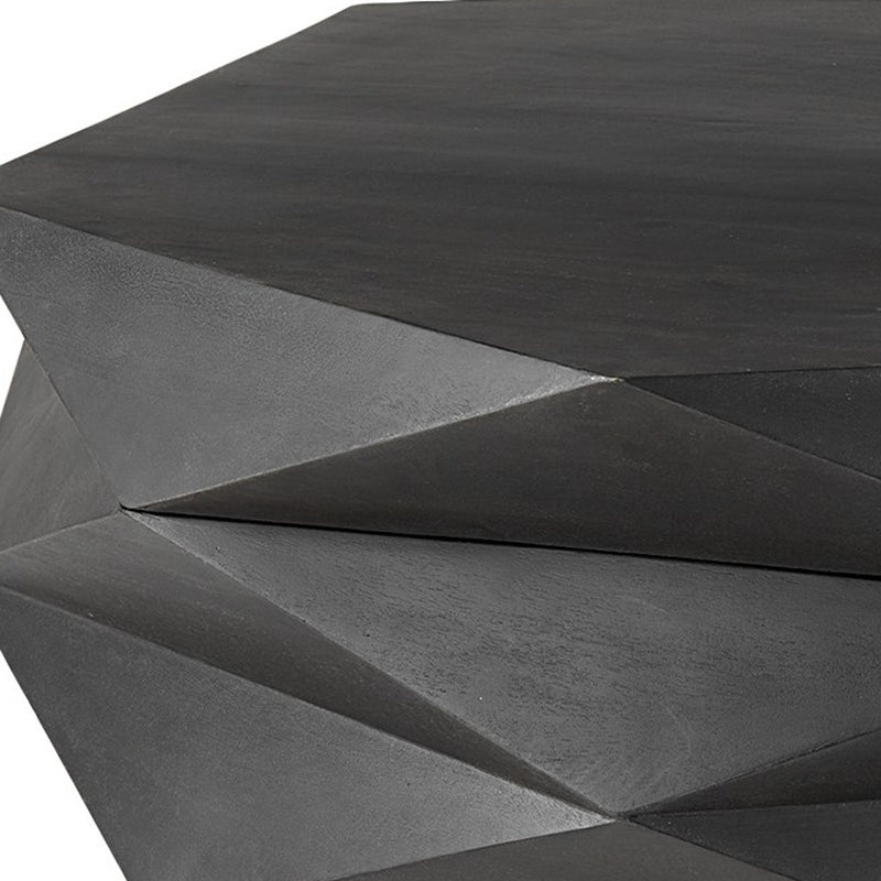 48" Black Wood Octagon Solid Coffee Table - Living Room